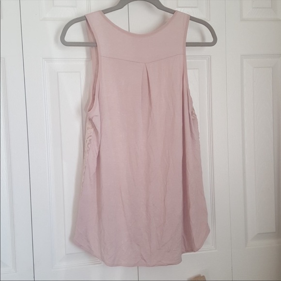 Maurices Medium Blush Lace Tank Top with Zipper - Picture 2 of 6